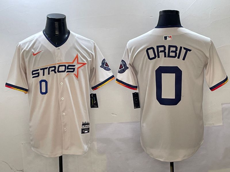 Men Houston Astros #0 Orbit Cream Three generations Joint Name 2025 Nike MLB Jersey style 7